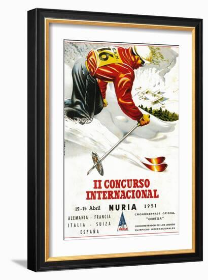 Downhill Skiing Promotion - Il Concurso Internacional-Lantern Press-Framed Art Print