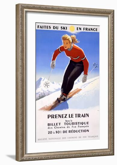 Downhill Snow Ski France-Unknown Unknown-Framed Giclee Print