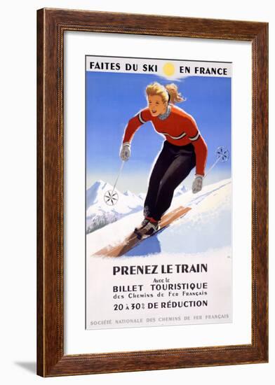 Downhill Snow Ski France-Unknown Unknown-Framed Giclee Print