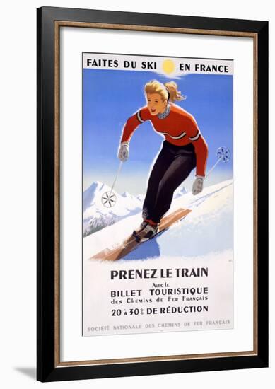 Downhill Snow Ski France-Unknown Unknown-Framed Giclee Print