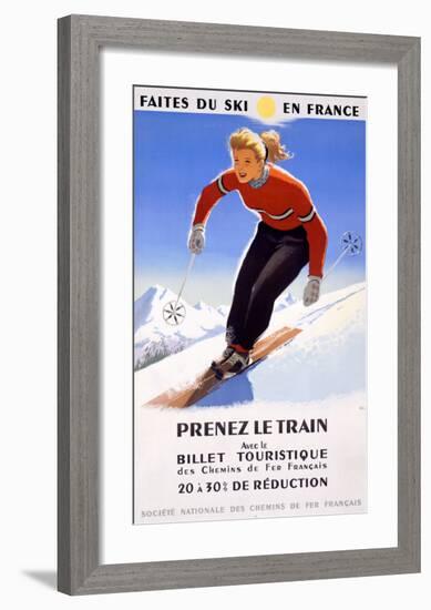 Downhill Snow Ski France-Unknown Unknown-Framed Giclee Print