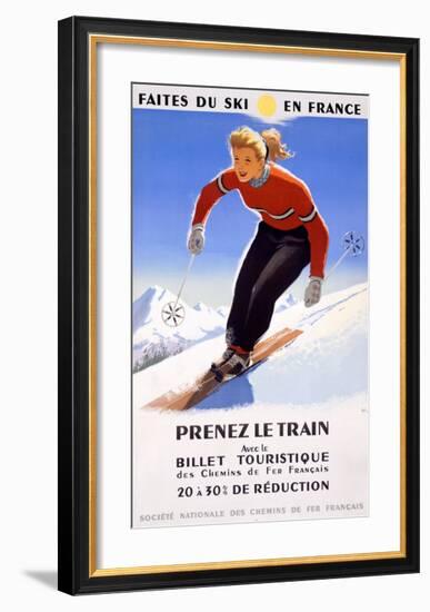 Downhill Snow Ski France-Unknown Unknown-Framed Giclee Print