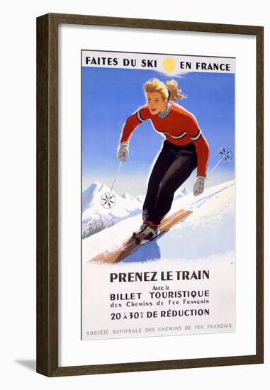 Downhill Snow Ski France-Unknown Unknown-Framed Giclee Print