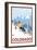 Downhill Snow Skier - Colorado-Lantern Press-Framed Art Print