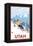 Downhill Snow Skier - Utah-Lantern Press-Framed Stretched Canvas