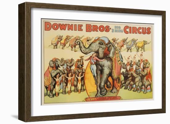 Downie Bros. Big 3 Ring Circus Poster-null-Framed Giclee Print