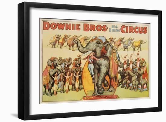 Downie Bros. Big 3 Ring Circus Poster-null-Framed Giclee Print