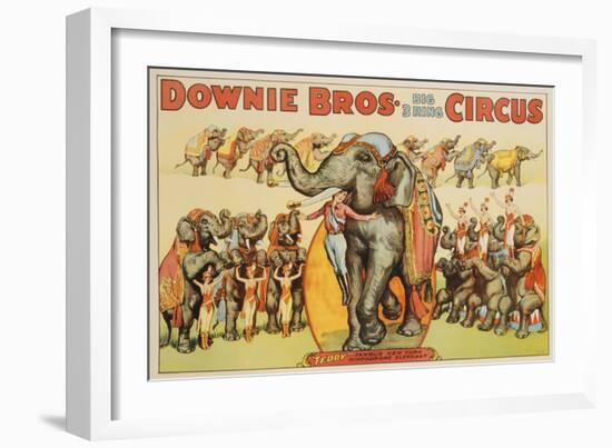 Downie Bros. Big 3 Ring Circus Poster-null-Framed Giclee Print