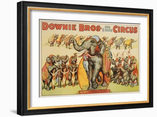 Downie Bros. Big 3 Ring Circus Poster-null-Framed Giclee Print