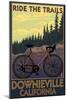 Downieville, California - Bicycle on Trails-Lantern Press-Mounted Art Print