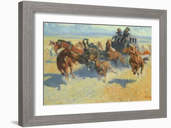 Downing the Nigh Leader, 1907-Frederic Sackrider Remington-Framed Giclee Print