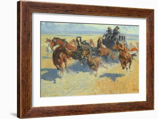 Downing the Nigh Leader, 1907-Frederic Sackrider Remington-Framed Giclee Print