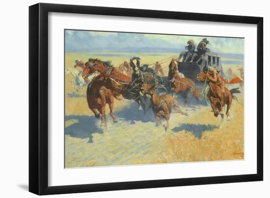 Downing the Nigh Leader, 1907-Frederic Sackrider Remington-Framed Giclee Print