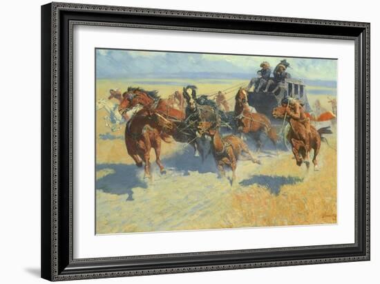 Downing the Nigh Leader, 1907-Frederic Sackrider Remington-Framed Giclee Print