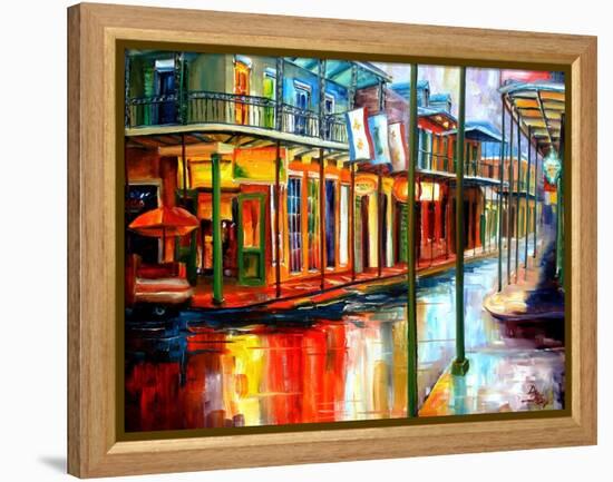 Downpour on Bourbon Street-Diane Millsap-Framed Stretched Canvas