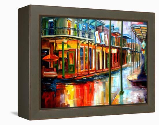 Downpour on Bourbon Street-Diane Millsap-Framed Stretched Canvas