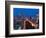 Downtown and Gateway Arch at Night, St. Louis, Missouri, USA-Walter Bibikow-Framed Photographic Print