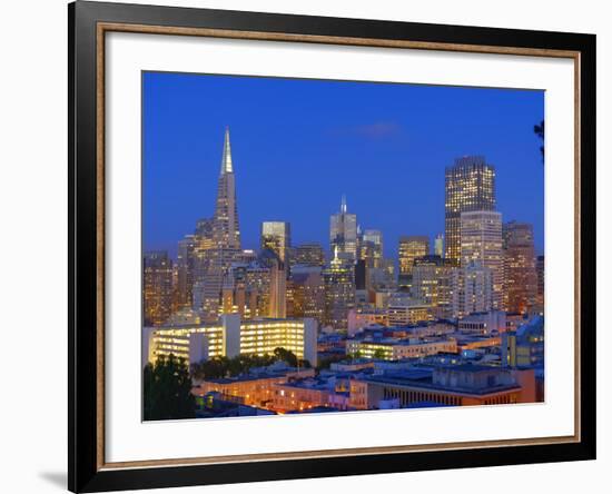 Downtown and Transamerica Building, San Francisco, California, Usa-Marco Simoni-Framed Photographic Print