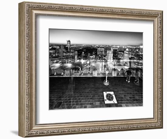 Downtown at Night, Top of the Rock Oberservation Deck, Rockefeller Center, New York City-Philippe Hugonnard-Framed Photographic Print