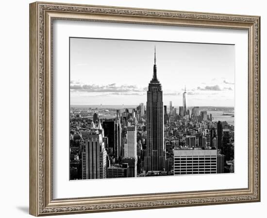 Downtown at Sunset, Empire State Building and One World Trade Center (1WTC), Manhattan, New York-Philippe Hugonnard-Framed Photographic Print