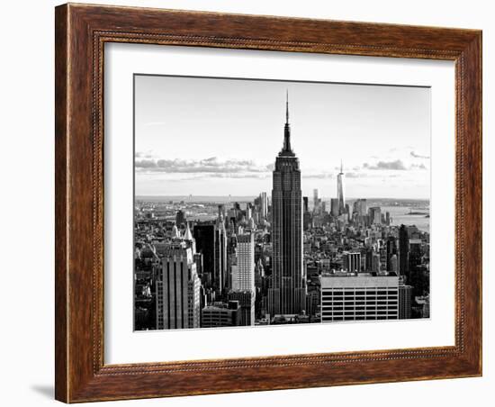 Downtown at Sunset, Empire State Building and One World Trade Center (1WTC), Manhattan, New York-Philippe Hugonnard-Framed Photographic Print