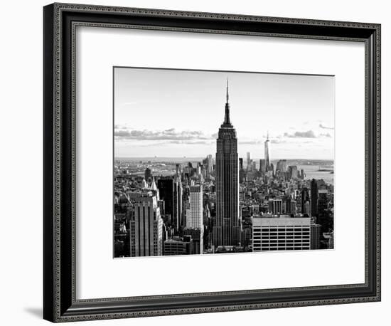 Downtown at Sunset, Empire State Building and One World Trade Center (1WTC), Manhattan, New York-Philippe Hugonnard-Framed Photographic Print