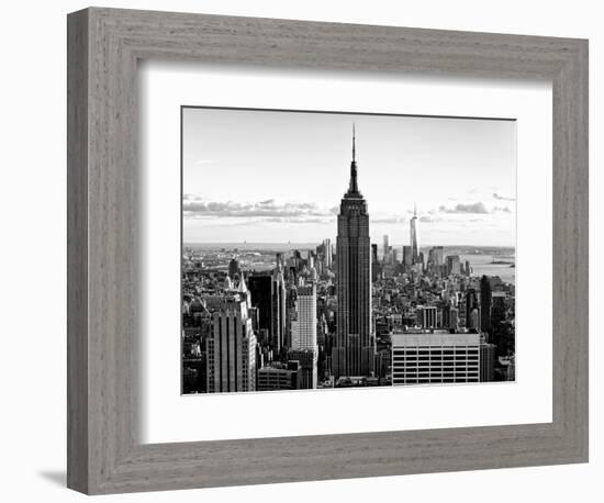 Downtown at Sunset, Empire State Building and One World Trade Center (1WTC), Manhattan, New York-Philippe Hugonnard-Framed Photographic Print