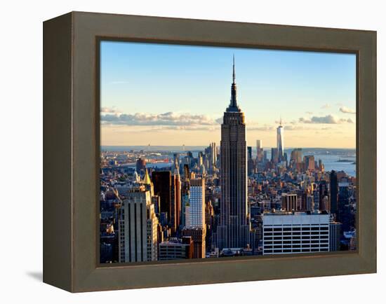 Downtown at Sunset, Empire State Building and One World Trade Center (1WTC), Manhattan, New York-Philippe Hugonnard-Framed Premier Image Canvas