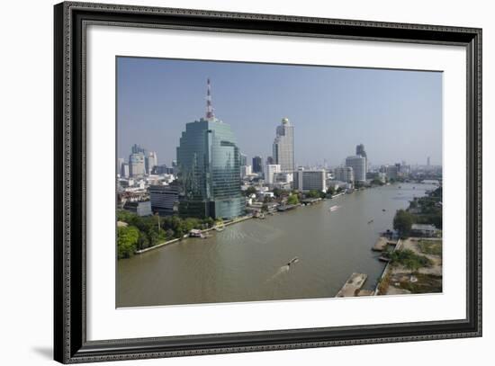 Downtown Bangkok Skyline View with Chao Phraya River, Thailand-Cindy Miller Hopkins-Framed Photographic Print