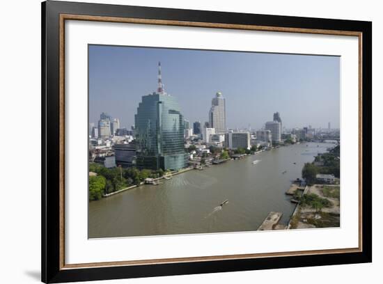 Downtown Bangkok Skyline View with Chao Phraya River, Thailand-Cindy Miller Hopkins-Framed Photographic Print