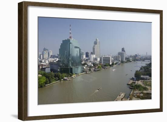 Downtown Bangkok Skyline View with Chao Phraya River, Thailand-Cindy Miller Hopkins-Framed Photographic Print