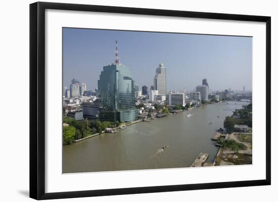 Downtown Bangkok Skyline View with Chao Phraya River, Thailand-Cindy Miller Hopkins-Framed Photographic Print