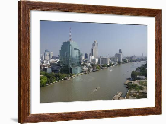 Downtown Bangkok Skyline View with Chao Phraya River, Thailand-Cindy Miller Hopkins-Framed Photographic Print