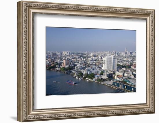 Downtown Bangkok Skyline View with Chao Phraya River, Thailand-Cindy Miller Hopkins-Framed Photographic Print