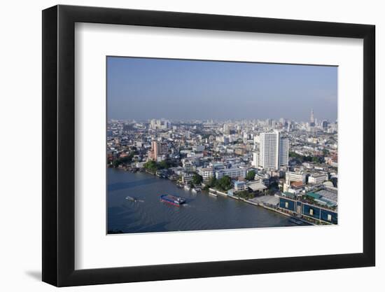 Downtown Bangkok Skyline View with Chao Phraya River, Thailand-Cindy Miller Hopkins-Framed Photographic Print