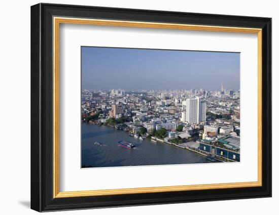 Downtown Bangkok Skyline View with Chao Phraya River, Thailand-Cindy Miller Hopkins-Framed Photographic Print