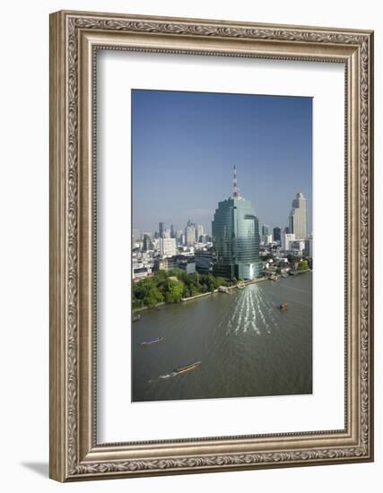 Downtown Bangkok Skyline View with Chao Phraya River, Thailand-Cindy Miller Hopkins-Framed Photographic Print