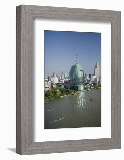 Downtown Bangkok Skyline View with Chao Phraya River, Thailand-Cindy Miller Hopkins-Framed Photographic Print