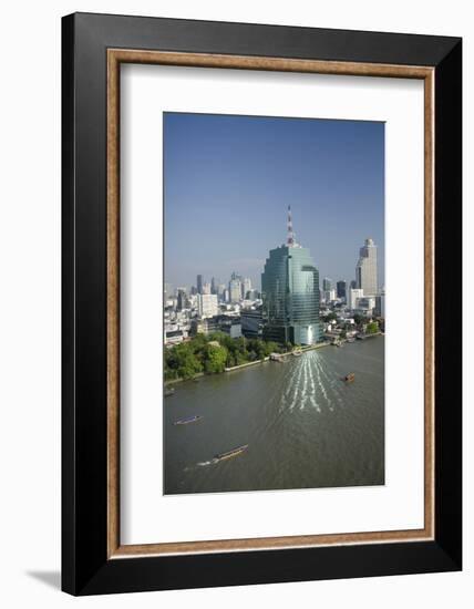 Downtown Bangkok Skyline View with Chao Phraya River, Thailand-Cindy Miller Hopkins-Framed Photographic Print