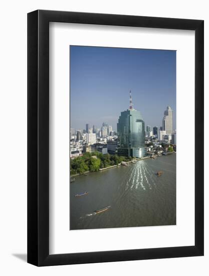 Downtown Bangkok Skyline View with Chao Phraya River, Thailand-Cindy Miller Hopkins-Framed Photographic Print