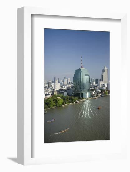 Downtown Bangkok Skyline View with Chao Phraya River, Thailand-Cindy Miller Hopkins-Framed Photographic Print