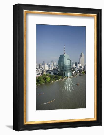 Downtown Bangkok Skyline View with Chao Phraya River, Thailand-Cindy Miller Hopkins-Framed Photographic Print