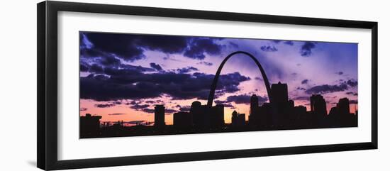 Downtown Buildings and Gateway Arch at Sunset, St. Louis, Missouri, USA-null-Framed Photographic Print