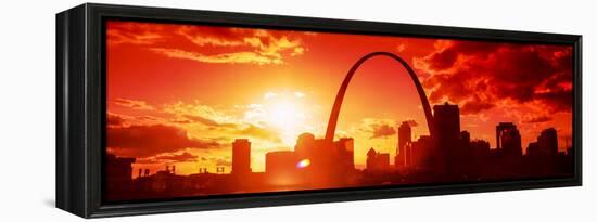 Downtown Buildings and Gateway Arch at Sunset, St. Louis, Missouri, USA-null-Framed Premier Image Canvas