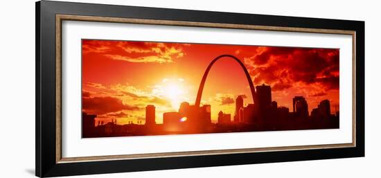 Downtown Buildings and Gateway Arch at Sunset, St. Louis, Missouri, USA-null-Framed Photographic Print