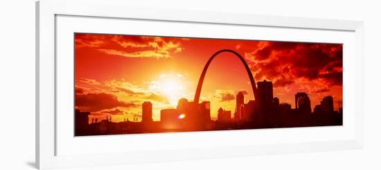 Downtown Buildings and Gateway Arch at Sunset, St. Louis, Missouri, USA-null-Framed Photographic Print