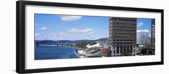 Downtown Buildings at Waterfront, Kanawha River, Charleston, Kanawha County, West Virginia, Usa-null-Framed Photographic Print