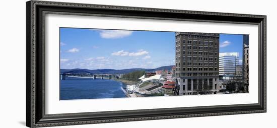 Downtown Buildings at Waterfront, Kanawha River, Charleston, Kanawha County, West Virginia, Usa-null-Framed Photographic Print