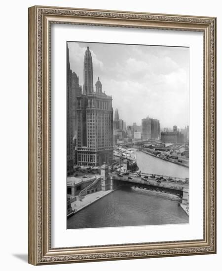 Downtown Chicago View Looking West, Ca. 1928-null-Framed Photographic Print