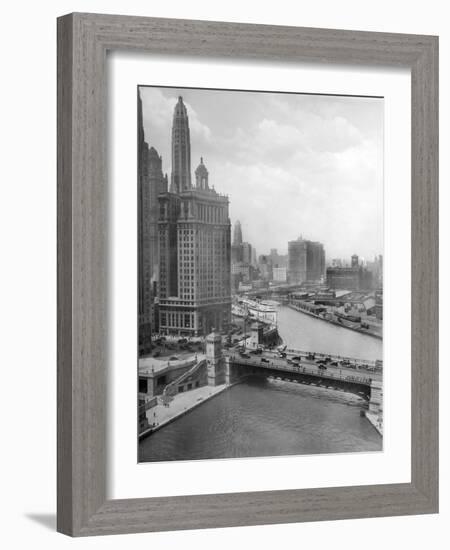 Downtown Chicago View Looking West, Ca. 1928-null-Framed Photographic Print